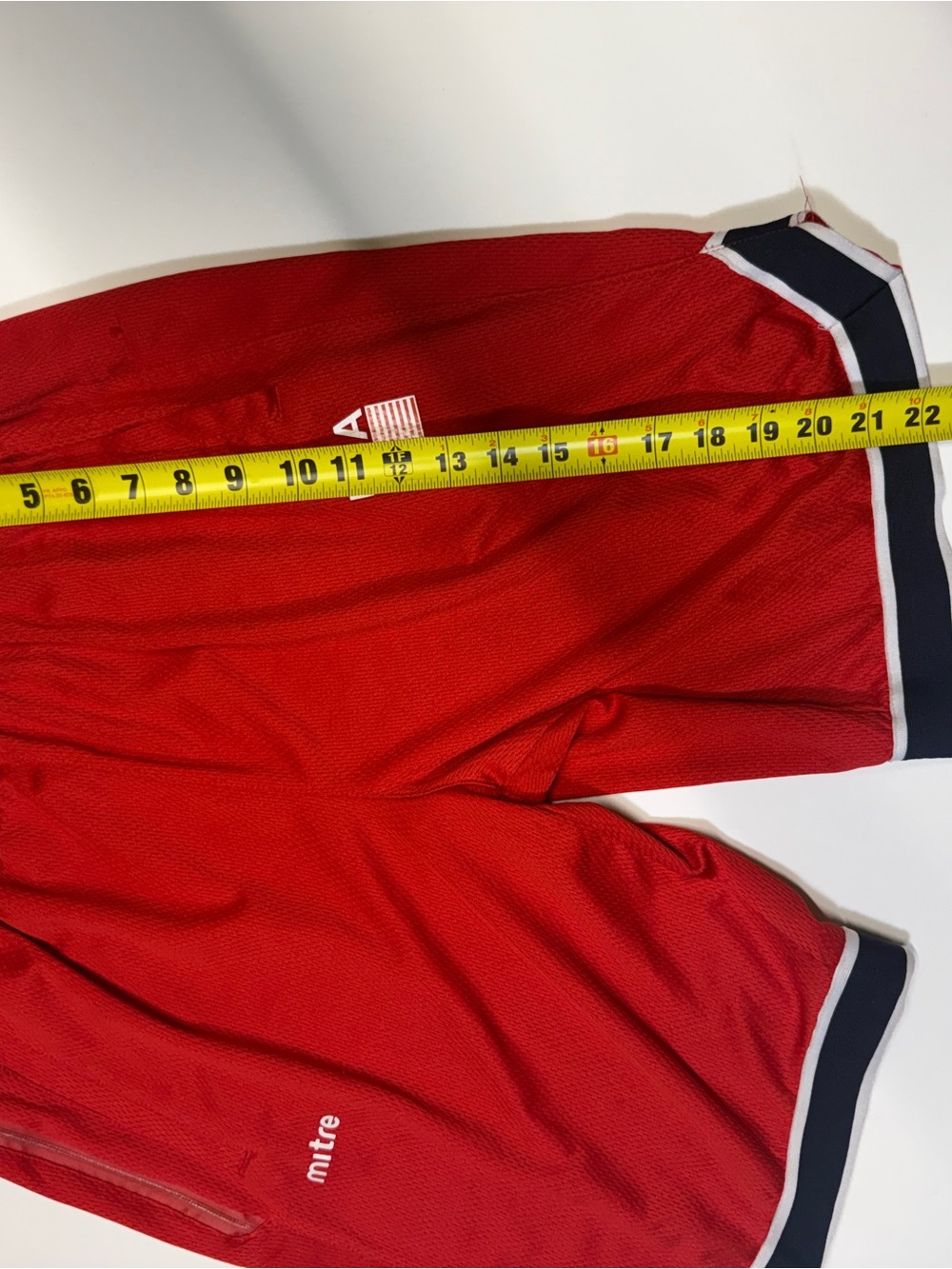 Mitre USA Red Men's Athletic Shorts with Flag Detail - Picture 3 of 9